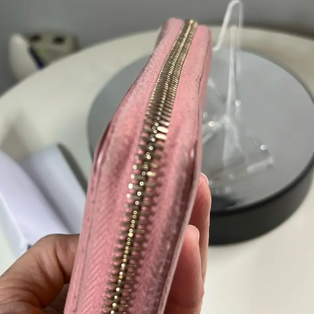 GUCCI Japan Exclusive Pink & Orange Leather Bamboo Zip Long Wallet $950 COA EUC - Picture 11 of 16
